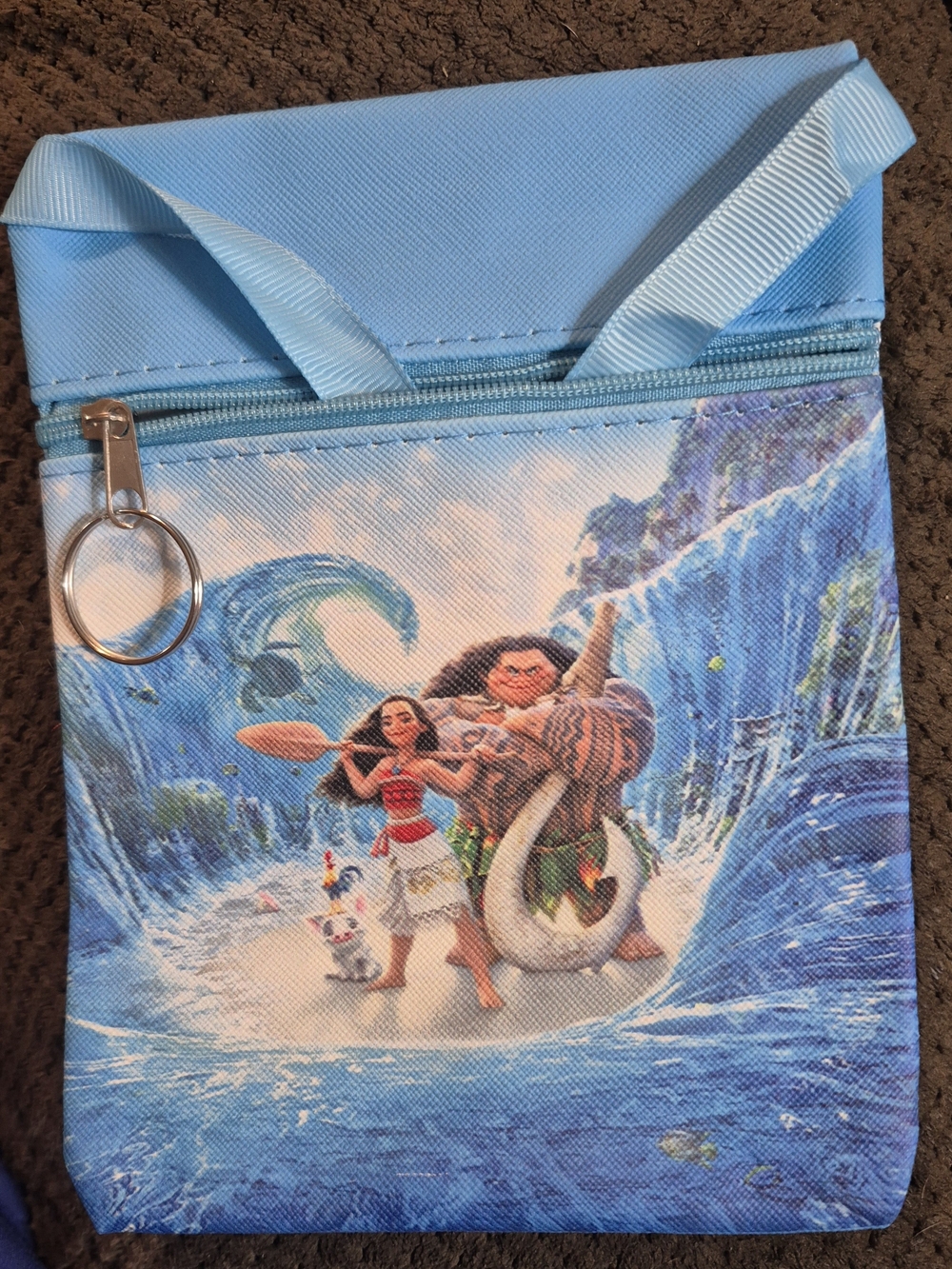 Kids Blue Moana-Themed Crossbody Pouch